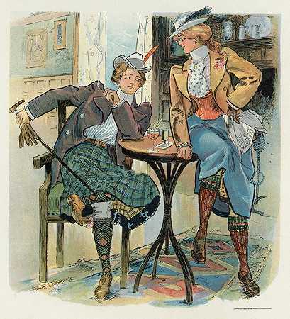 在女人面前s俱乐部`At the womans club (1899) by Frank Arthur Nankivell
