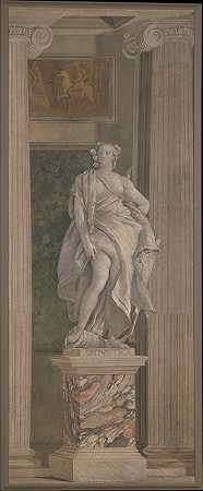 代表算术的寓言图形`Allegorical Figure Representing Arithmetic (1760) by Giovanni Battista Tiepolo