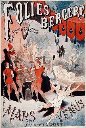 疯狂的牧羊人每晚三月和维纳斯`Folies Bergere Tous Les Soirs Mars Et Venus (1880~1900)