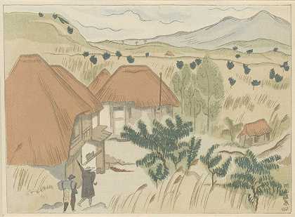 川上温泉`Kawakami heetwater bronnen (1917) by Morita Tsunetomo
