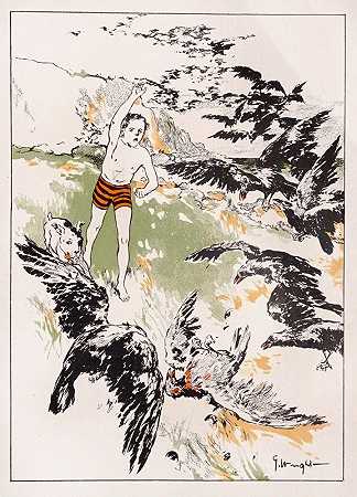 水宝宝pl 7`The water babies pl 7 (1900) by George Hand Wright