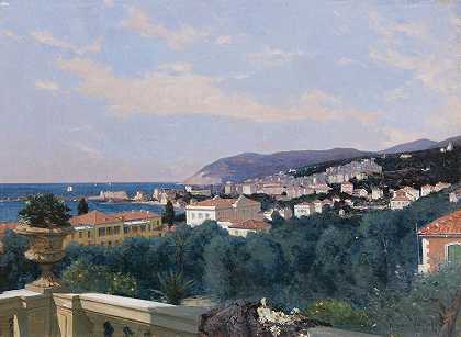 圣雷莫，来自路易·奥蒙德的露台，1878年`San Remo, From The Terrace of Louis Ormond, 1878 by François Bocion