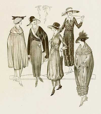 披肩搭配仲夏连衣裙`Capes accompany midsummer dresses (1919)