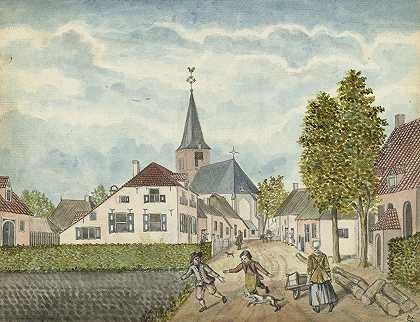 克莱夫兰的韦尔村`Het dorp Wehl in Cleefsland (1775) by Jan Brandes