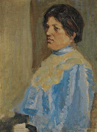 艺术家肖像母亲`Portrait of The Artists Mother by Bohumil Kubišta