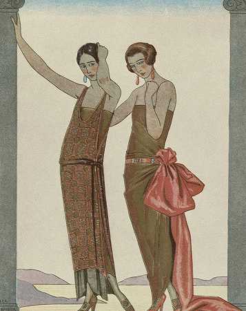 1922年公报-第8期：背心/晚礼服，德沃斯`Gazette du Bon Ton, 1922 – No. 8 : Vesper / Robes du soir, de Worth (1922)