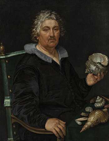 贝壳收藏家简·戈弗森·范德阿尔的肖像（1545-1612）`Portrait of the Shell Collector Jan Govertsen van der Aer (1545–1612) (1603) by Hendrik Goltzius