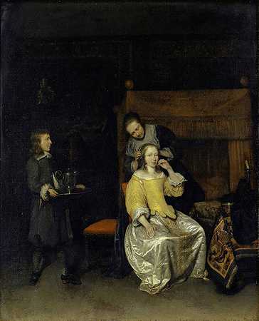 女厕所`Lady At Her Toilet (1658–1660) by Caspar Netscher