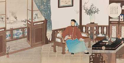 中国北洋舰队的丁汝昌上将在威海威被彻底摧毁，他在官邸自杀`Admiral Ding Ruchang of the Chinese Beiyang Fleet, Totally Destroyed at Weihaiwei, Commits Suicide at His Official Residence (1895) by Mizuno Toshikata