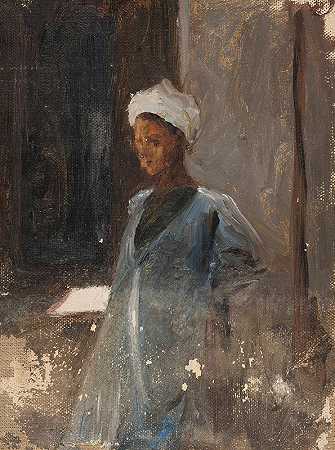 阿拉伯男人。从埃及之旅`Arab man. From the journey to Egypt (1903) by Jan Ciągliński