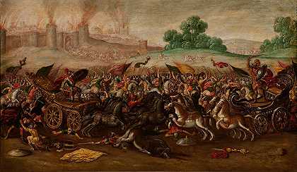 焚烧耶路撒冷`The Burning of Jerusalem by Nebuchadnezzar’s Army (between 1630 and 1660) by Nebuchadnezzar’s Army by Circle of Juan de la Corte