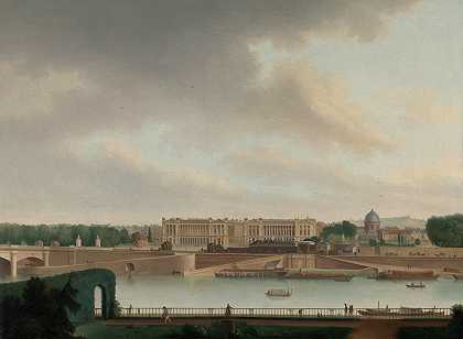 巴塔维大使馆在巴黎的景色`The View from the Batavian Embassy in Paris (1801) by Josephus Augustus Knip
