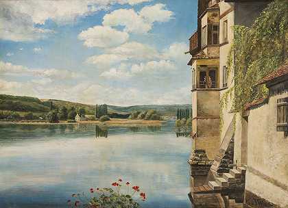 城堡`A Chateau by the Lake by the Lake by Karl Vikas
