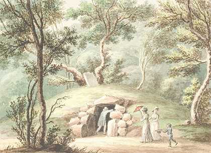 以猎人的价格购买墓穴`Gravhøj ved Jægerspris (1799) by Søren L. Lange