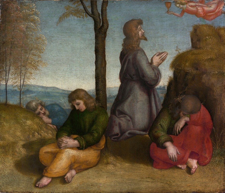 花园里的痛苦`The Agony in the Garden (ca. 1504) by Raphael