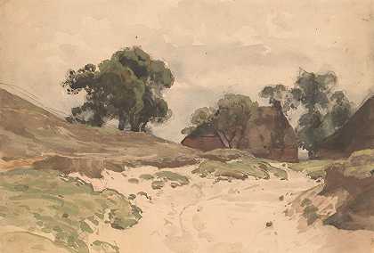 农场景观`Landschap met boerderij (1845 ~ 1925) by Julius Jacobus van de Sande Bakhuyzen