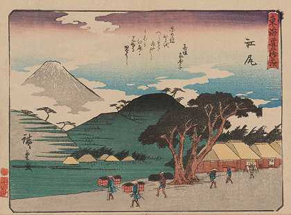 东海道五宿三杉，第19页`Tokaido gojusantsugi, Pl.19 (1868~1912) by Andō Hiroshige