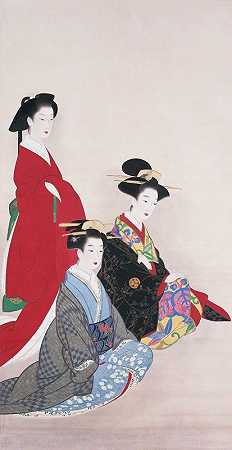 武士阶级的女士们`Ladies of the Warrior Class (first half 19th century) by Yamaguchi Soken