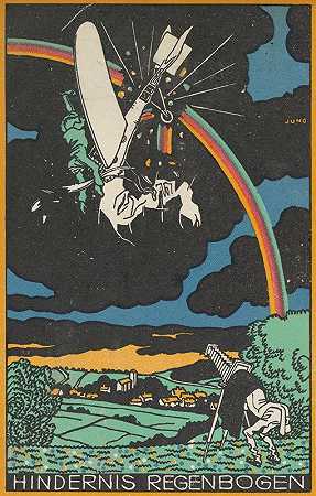 彩虹障碍`Rainbow Obstacle (Hindernis Regenbogen) (1911) by Moriz Jung
