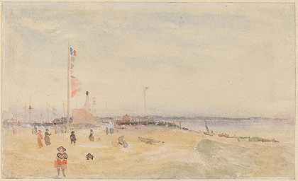 滨海普尔维尔`Pourville~sur~Mer by Follower of James McNeill Whistler