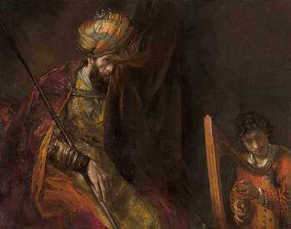扫罗与大卫`Saul and David (c. 1651 ~ 1654) by Rembrandt van Rijn