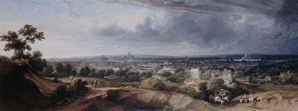 从蒙马特高地看巴黎`Paris, vu des hauteurs de Montmartre (1822) by George Arnald