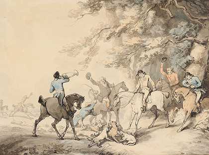 狐狸之死`The Death Of The Fox (c.1784 ~1788) by Thomas Rowlandson