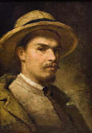 自画像`Self~Portrait (1874) by Hipolit Lipiński