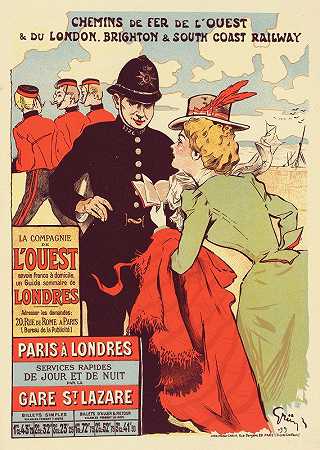 LCIE海报西部`Affiche Pour La Cie De Louest (1900) by Jules-Alexandre Grün