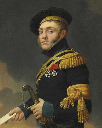 艺术家肖像安托万·路易斯·雷格纳特（1788-1856）`Portrait Of The Artists Son, Antoine~Louis Regnault (1788~1856) by Jean-Baptiste Regnault