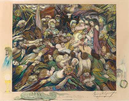 基督是折磨他的人之一`Christ Among His Tormentors (1894–1898) by Henri de Groux