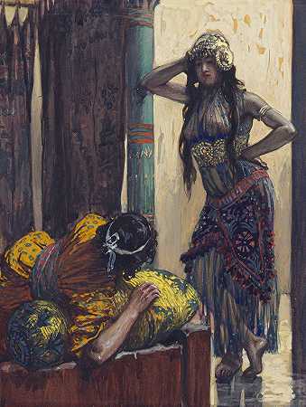 耶洗别劝亚哈`Jezebel Advises Ahab (c. 1896~1902) by James Tissot