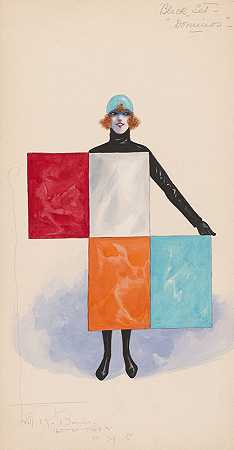 多米诺骨牌黑色套装`Dominos; Black Set (1921 ~ 1922) by Will R. Barnes