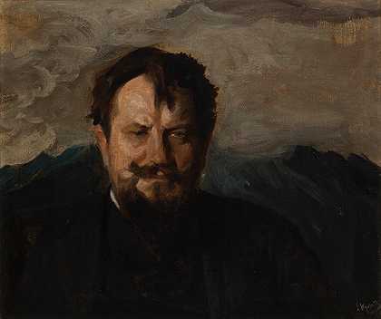 简·卡斯普罗维奇肖像`Portrait of Jan Kasprowicz (1898) by Leon Wyczółkowski