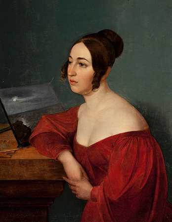 霍滕斯卡·索班斯卡·内耶·耶奥维卡肖像`Portrait of Hortensja Sobańska née Jełowicka (1836) by Wojciech Korneli Stattler