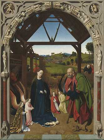 基督降生记`The Nativity (c. 1450) by Petrus Christus