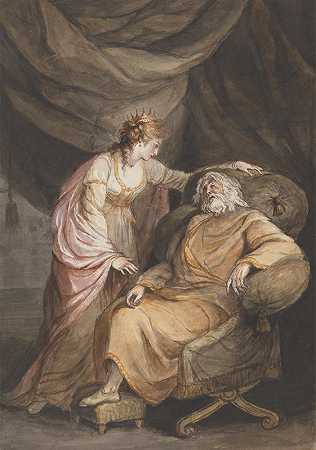 李尔王和科迪莉亚`Lear and Cordelia (ca. 1781) by Mary Hoare