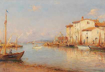 南部海港的景色`A View of a Southern Harbour by Henry Malfroy
