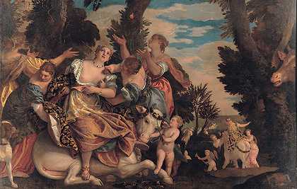 强奸欧罗巴`Rape of Europa (between 1581 and 1584) by Paolo Veronese
