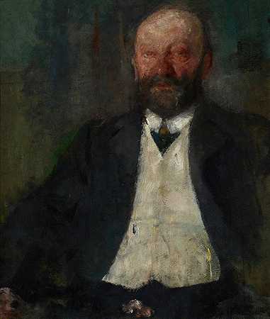 亚当·诺维娜·波兹南斯基肖像，艺术家父亲`Portrait of Adam Nowina Boznański, Artists Father (circa 1903) by Olga Boznanska