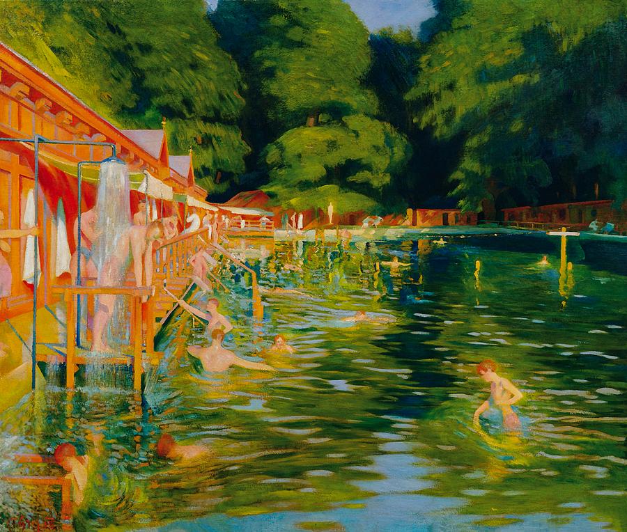 游泳池`Swimming Pool by Ludwig Ferdinand Graf