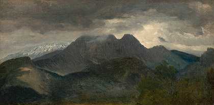 塔特拉山脉——吉旺特景观`Tatra Mountains – view of Giewont (from 1870) by Aleksander Kotsis