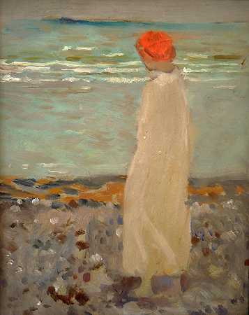 海洋海滩`Ocean Beach (1905) by Karel Špillar