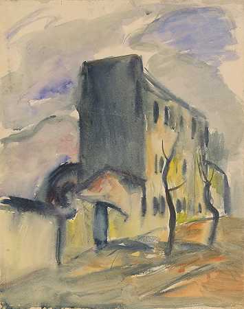 孤独蓝屋`Lonely Blue House (1930) by Zolo Palugyay
