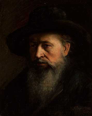 拉比画像`Portrait of a rabbi (circa 1874) by Maurycy Gottlieb