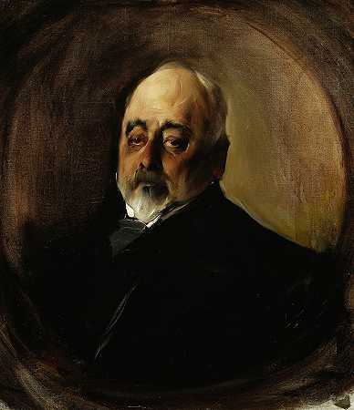 斯坦尼斯·奥·基尔贝德的肖像`Portrait of Stanisław Kierbedź (1907) by Konrad Krzyżanowski