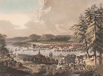 克里斯蒂亚尼亚市景色`Vue de la ville de Christiania (1787 – 1791) by Georg Haas