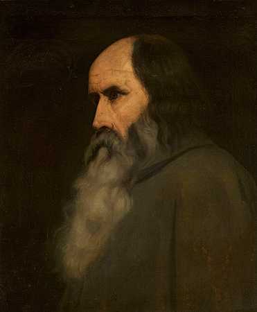 一位老人的肖像`Portrait of an old man (circa 1850) by Ary Scheffer