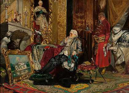 彼得堡国王斯坦尼斯·奥古斯特·波尼亚托夫斯基`King Stanisław August Poniatowski in Petersburg by Jan Czesław Moniuszko