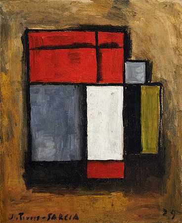 抽象形式`Formas abstractas (1929) by Joaquín Torres-García